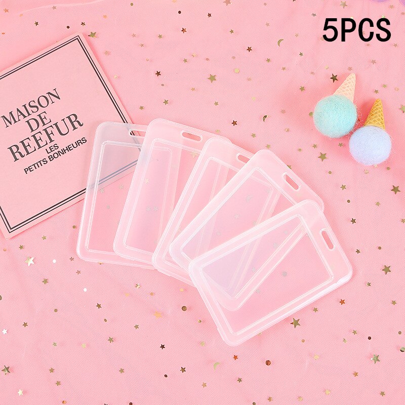 Tarjetero transparente de PVC para hombre y Chico, funda protectora para tarjetas de crédito de autobús y portadores de identificación, 1/5 Uds.: 5PCS