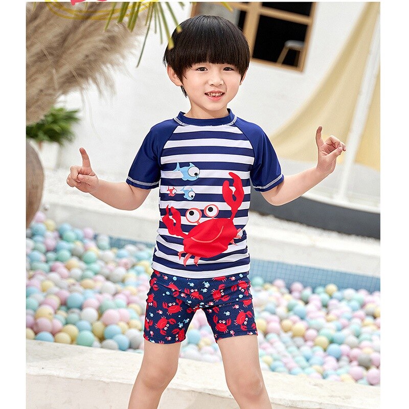 Kids Jongen Badpakken Swimable Baden Voor Jongen Kid Bikini Badpak Baby Baby Nat Pak Sneldrogend 3Pcs Baby jongen Badmode Kleding