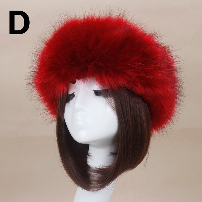 Winter Elastische Oorbeschermers Tulband Dikke Harige Haarband Fluffy Russische Faux Fur Vrouwen Bont Hoofdband Hoed Outdoor Earwarmer Ski Hoeden: 04
