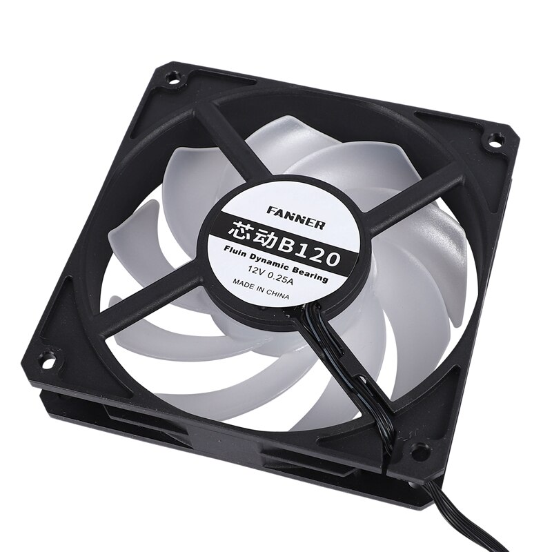 RGB Computer Case Fan 12cm - ARGB Addressable Lighting - DC 12V Cooling Fan for Desktop PC Chassis & Water Cooling