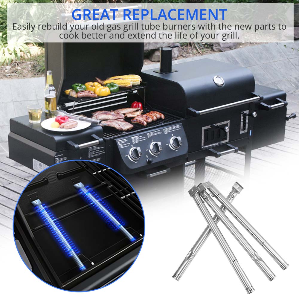 4 pièces gril brûleur brûleur universel en acier inoxydable Tube brûleur gril gaz gril accessoires accessoires de cuisson remplacement
