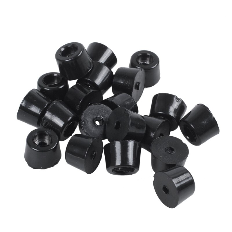 40Pcs Rubber Anti Vibration Conical Shape Furniture Table Chair Leg Tip Foot Pads Black - 20Pcs 14X9X12Mm &amp; 20Pcs 18X15X5Mm
