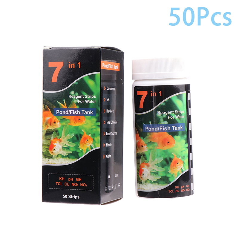 50/100pcs 7 in 1 Aquarium Teststreifen Fisch Test Set Aquarium Wasserhärte Teststreifen Notfall nach Hause einfache Prüfung: COLOURS
