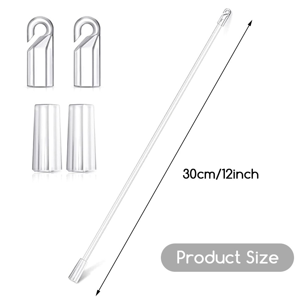 2pcs Accessories Pulling Rod Vertical Blind Wand With Hook Grip Opener Long Stylish Extender Rod Transparent Acrylic Universal