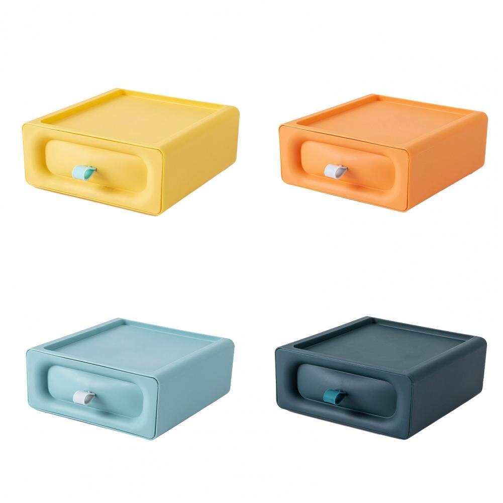 Multi Function Drawer Desktop Storage Box Large Capacity Stackable PP Multi-function Storage Cabinet for Home Supplies