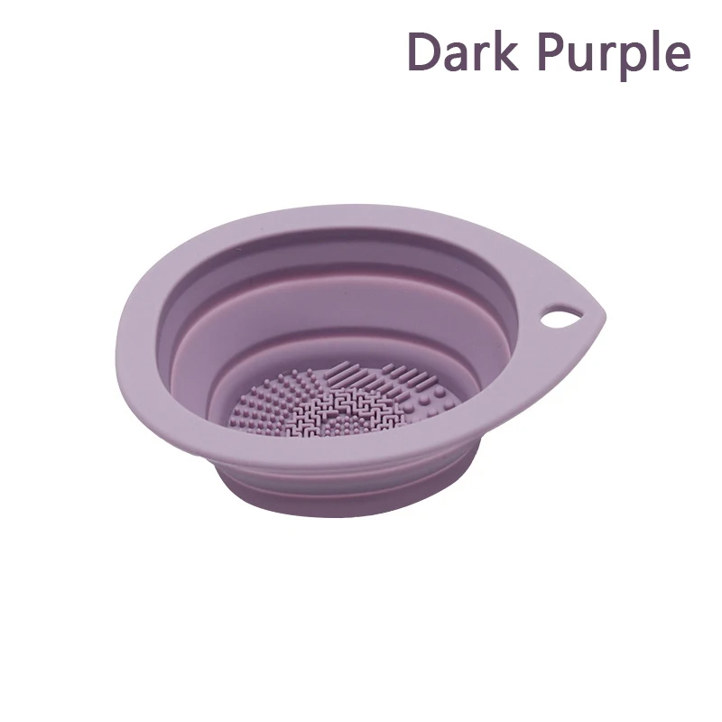 Limpiador de brochas de maquillaje de silicona, cuenco de limpieza de esponjas de polvo plegable, cepillos para sombra de ojos, estera suave de lavado, herramientas de belleza, caja de fregado
