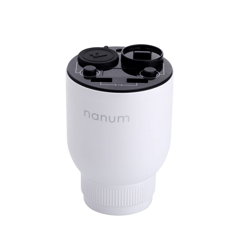 Luftrenare bil aromaterapi hållare maskin lukt olja aromaterapi kopp med usb-port: Vit