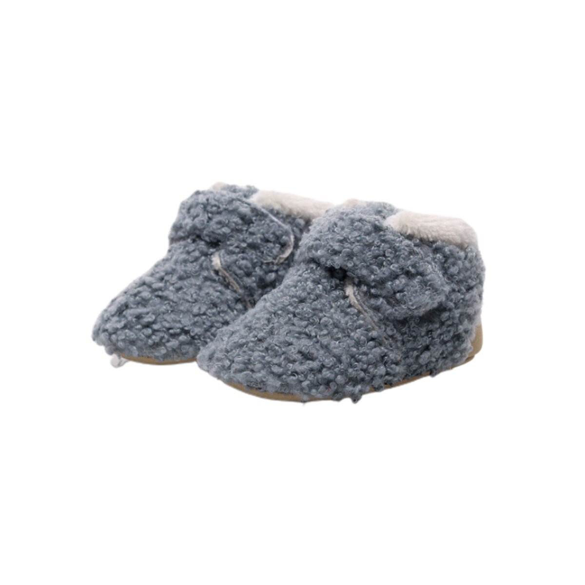 Lille baby fleece hjemmesko bløde vinter varme støvletter tremmeseng simple bekvemmelighed sko spædbarn anti-skrid prewalker: Blå / 13-18 måneder