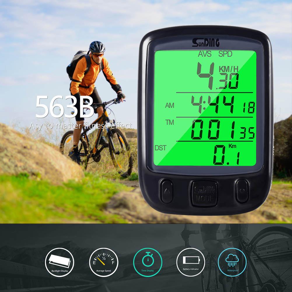 563B Waterproof Bicycle Speedometer Backlight Display Bike Computer Odometer Kilometer Counter for Bicycle Stopwatch