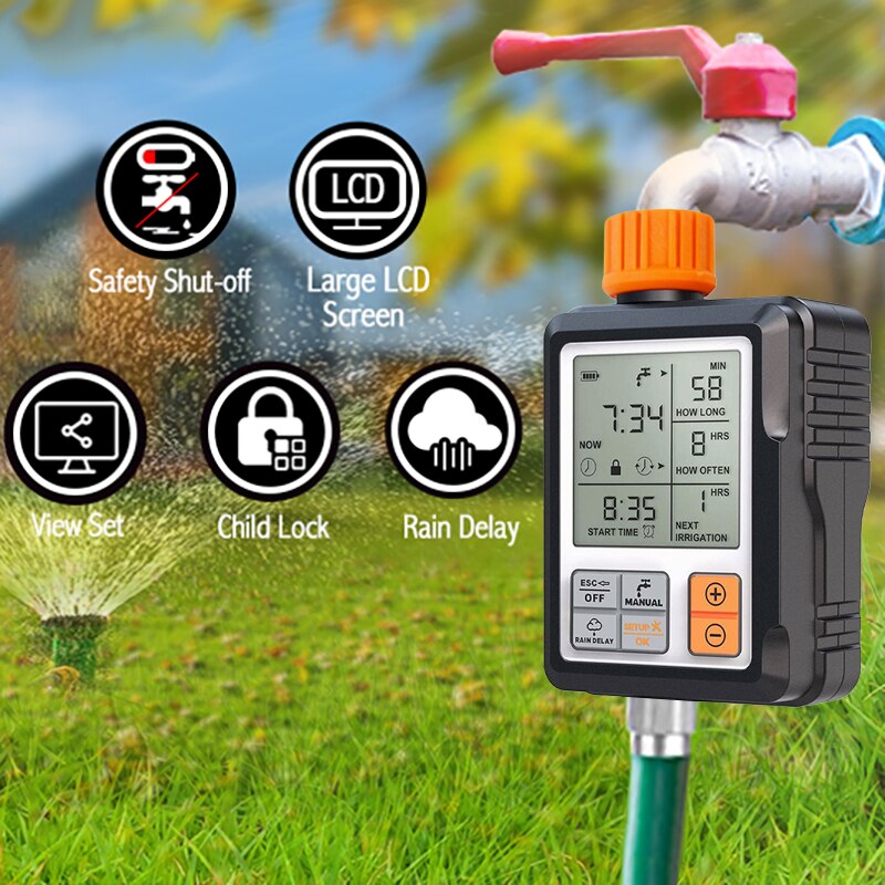 Automatic Programmable Digital Water Timer Sprinkler Timer Lawn Pools Outdoor Faucet Irrigation System Waterproof Digital Timer