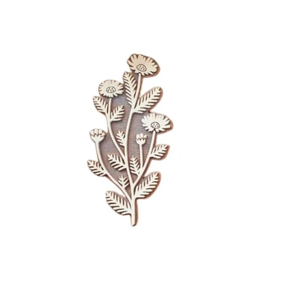 Floral Stamps Wooden Plant Stamp Decorative Handmade Flower Art Craft Wood Stamps Scrapbooking Paper Herbarium Stamp: WHITE