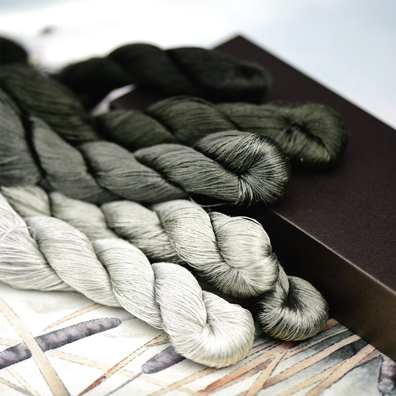Fil de soie 400 1 pièce, pour broderie à la main, points de croix, Branches et tiges