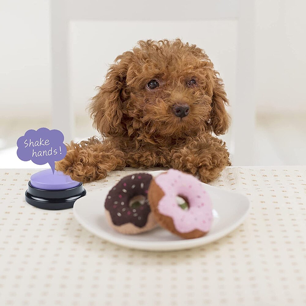 4Pcs Voice Recording Button Recordable Dog Talking Buttons for Communication Dog Voice Command Buttons 30 Second Record