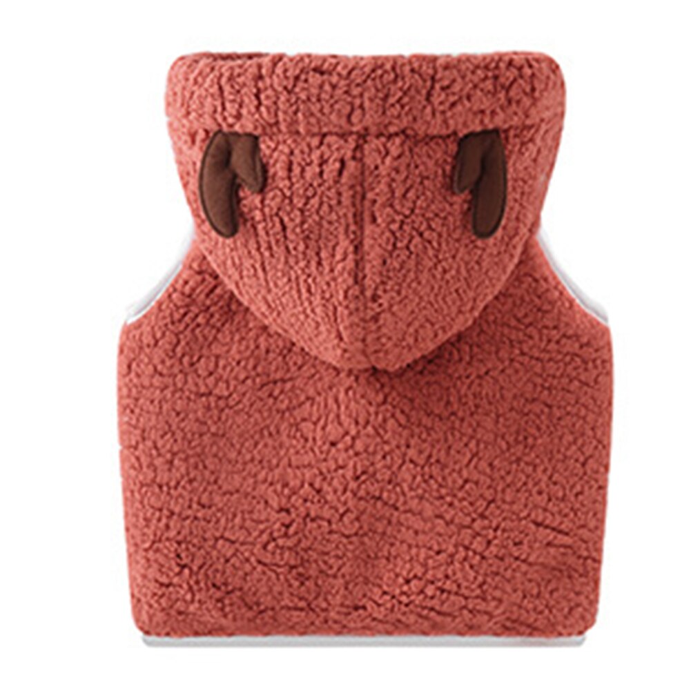 Hooded Baby Peuter Leuke Knop Mode Comfortabele Mouwloze Uitloper Kindje Vest Zachte Herfst Winter Warm Meisjes Jongens