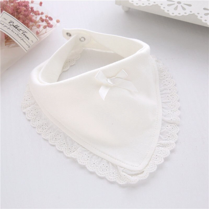 Bavoirs en dentelle pour -né, serviettes en coton pour bébé, princesse, filles, nœud, tissu à roter doux, vêtements pour bébé, accessoires: Style 2 white