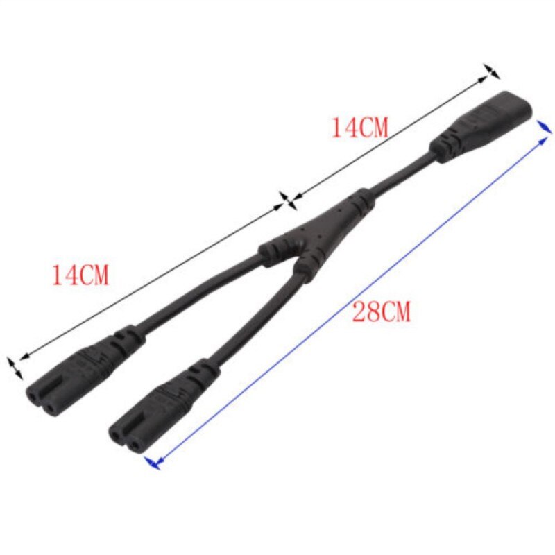 Power Supply Extension Cable Y Split Cable C8 Male To 2 C7 Female Connector Adapter Cord For Electric Appliance