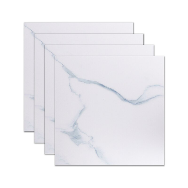 Removable Self-adhesive Marble Floor Wallpaper Decals PVC Floor Decorative Film Living Room Kitchen Backsplash Tile Wall Sticker: 4 PCS