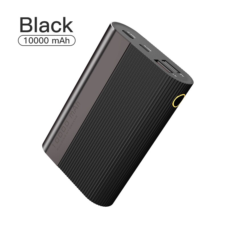 Kuulaa Power Bank 10000 Mah Qc Pd 3.0 Poverbank Snelle Opladen Powerbank 10000 Mah Usb Mini Externe Batterij Oplader Voor xiaomi: Black