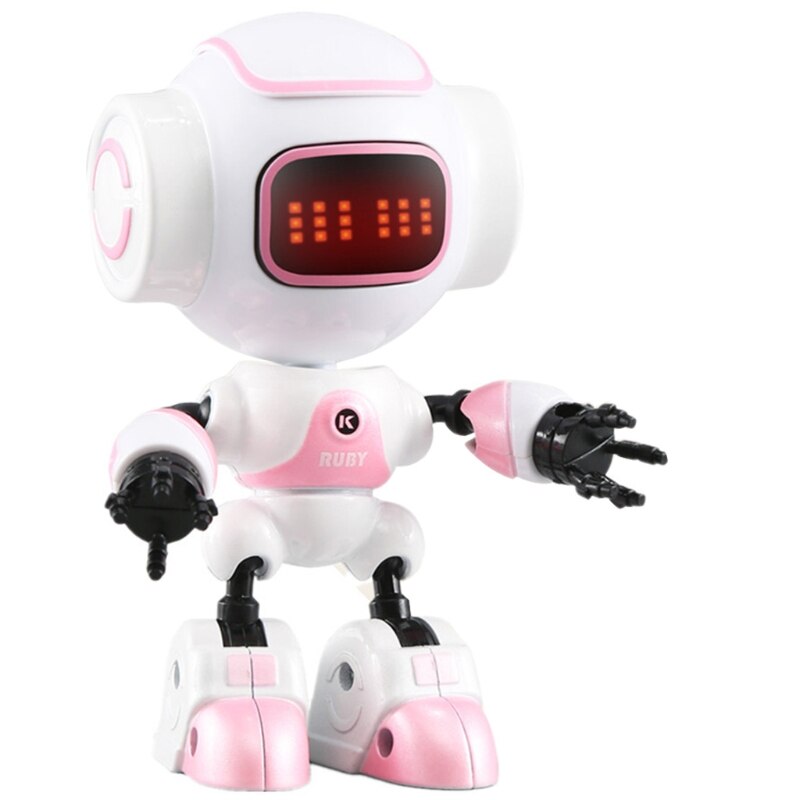 Mini Robot eléctrico con Control táctil para niños, juguete de aleación con ojos LED,