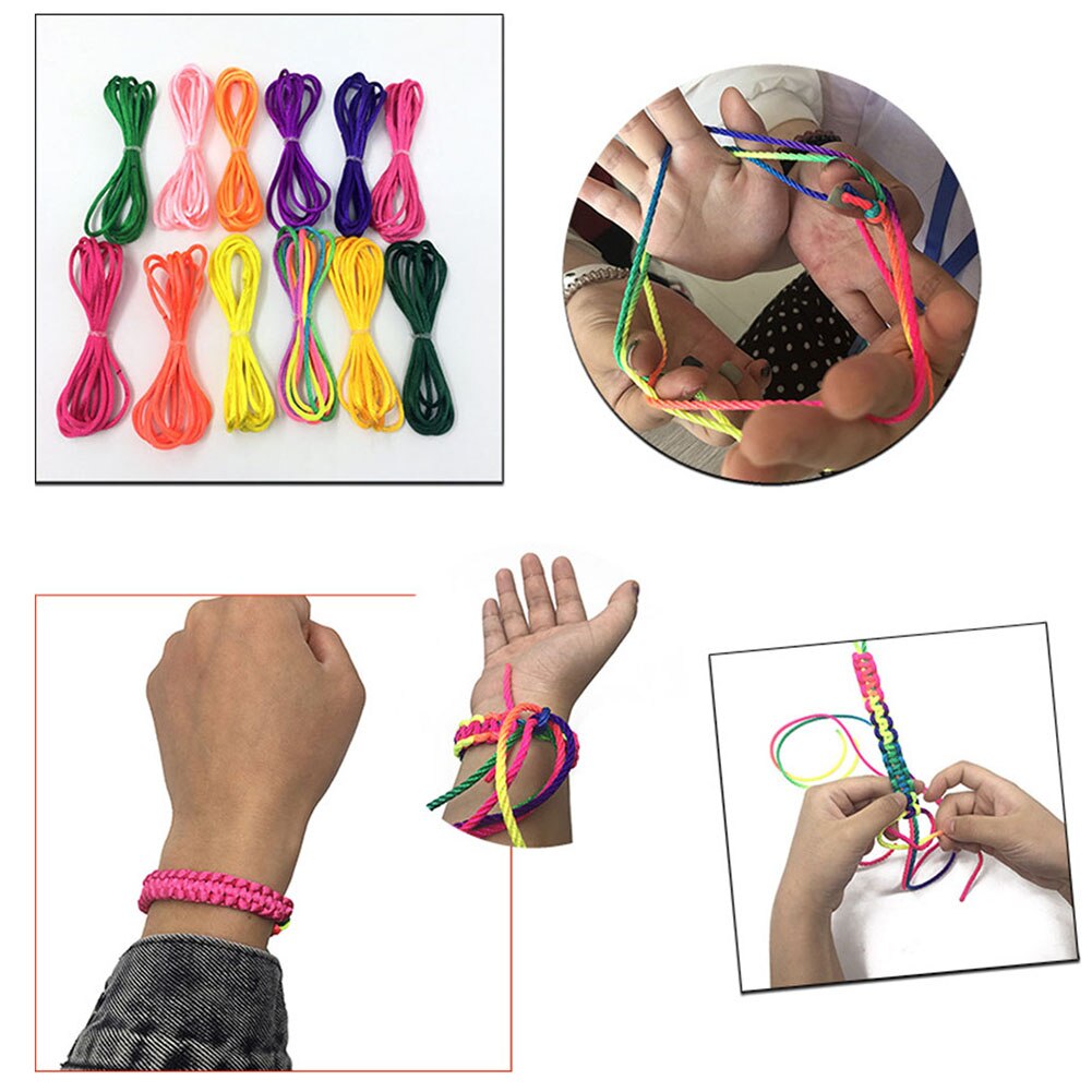 Kinderen Regenboog Gekleurde Vinger Touw Kids Hand Game Snaren Developmental Speelgoed Voor Kinderen Mideer Touw Hand Vinger Game