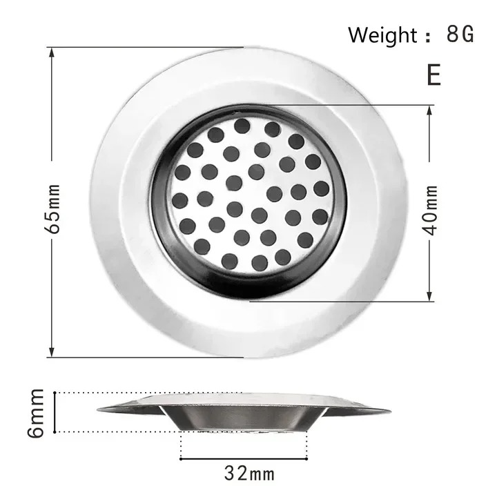 Kitchen Sink Filter Stainless Steel Mesh Sink Strainer Filter Bathroom Sink Strainer Drain Hole Filter Sewer Screen Strainers