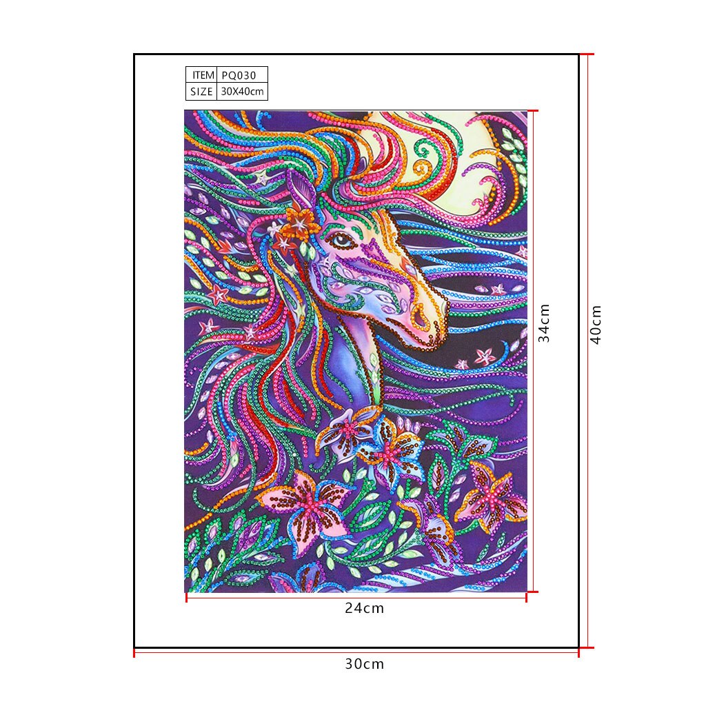 5D Special Shaped Diamond Painting Horse Picture Partial Drilled Diamond Embroidery Cross Stitch Kits Needlework Home Decor