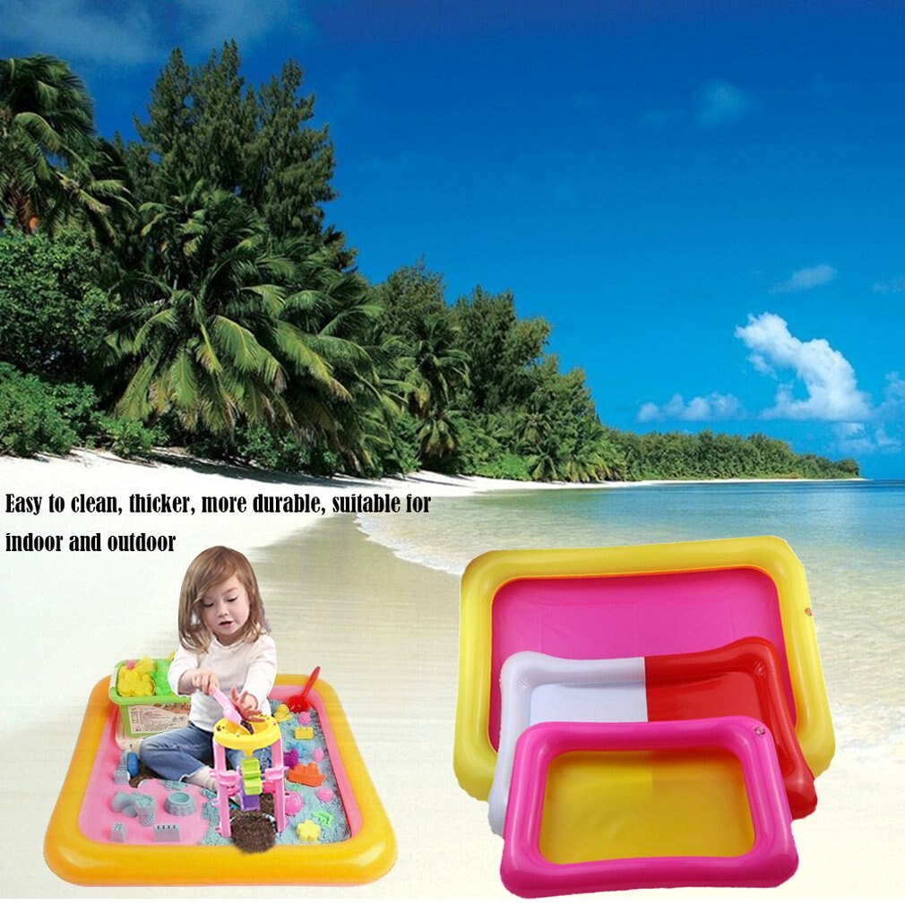 Aufblasbare Sand Tablett Burg Mobilen Tisch PVC Sandkasten Sensorischen Tablett Lustige Indoor Spielen Spielzeug Pool Tablett für Kinder