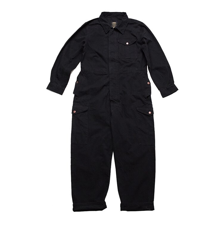 Mærke mænd overalls jumpsuits solide joggers rompers street style casual mænd bukser knap åben playsuits: M / Sort