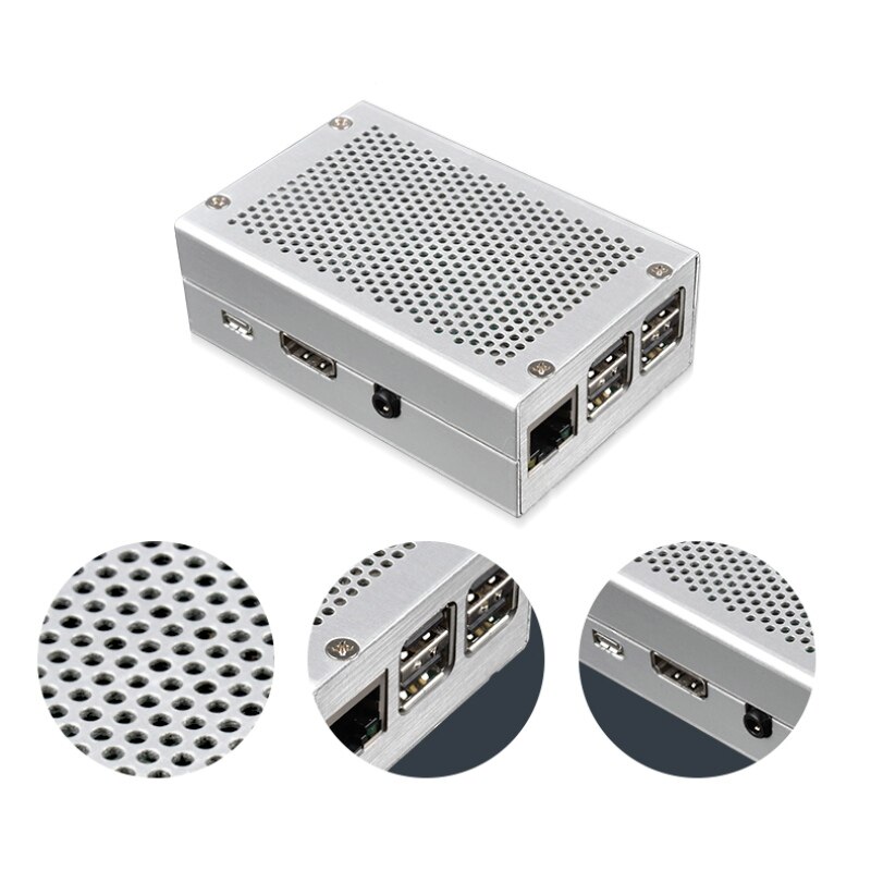 S ROBOT Raspberry Pi 3 Model B Aluminum Case Silver Cooling Box Shell Suitable for Raspberry Pi 3B+ Pi3 3B Plus Enclosure RPI156