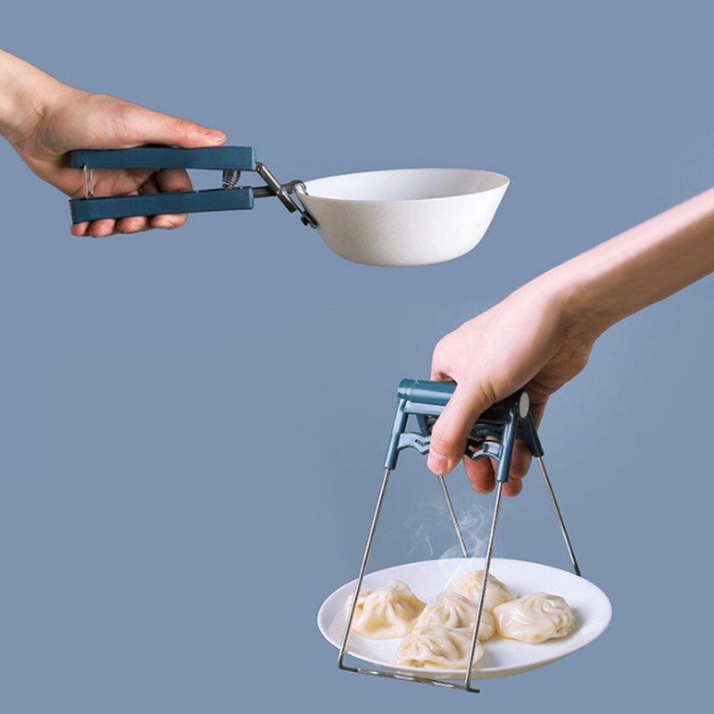 Non-slip Bowl Clip Anti-Scalding Dish Clip Universal Clip Kitchen Accessories Bowl Holder Clamp Pot Pan Gripper Blue Pink
