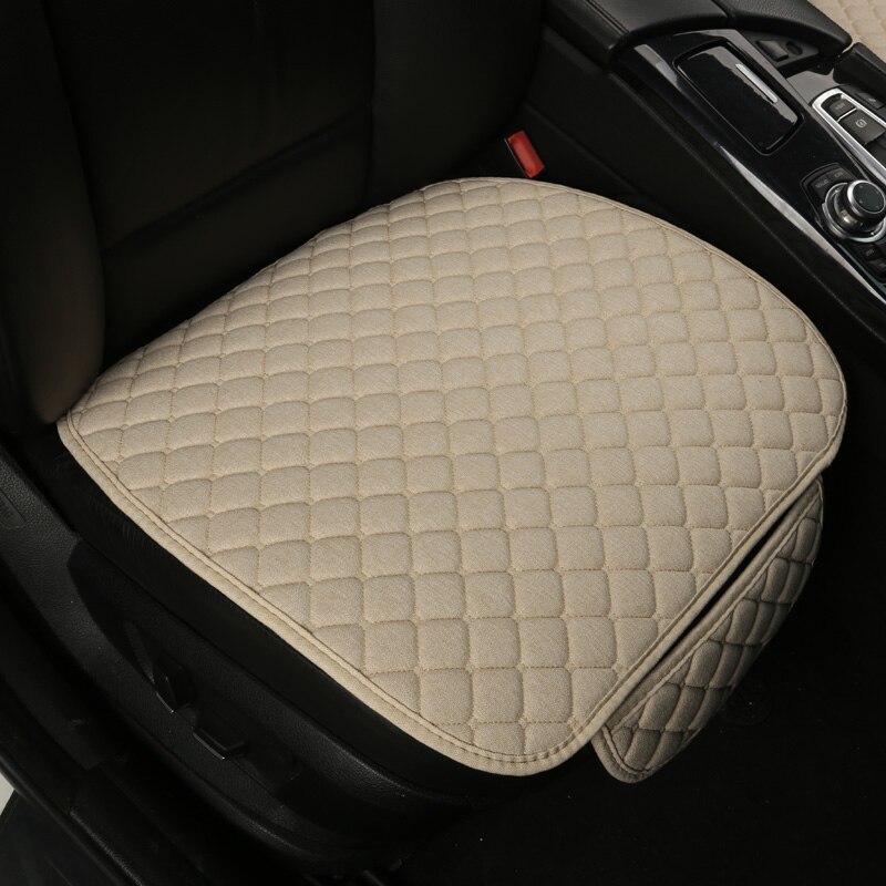 Bilsete pute setetrekk bilsete ryggstøtte putematte til auto front interiør tilbehør universalbeskytter: 1 beige front