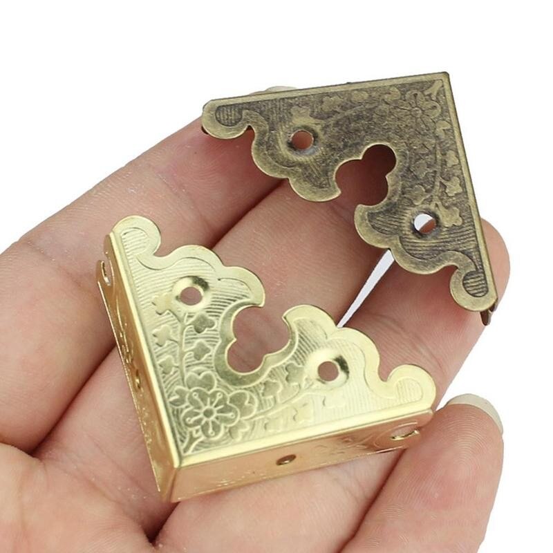 1pc Antique Style Iron Corner Protection Printing Right Iron Protection Angle Wrap Wooden Box Furniture Cabinet Corner Corn G2F8