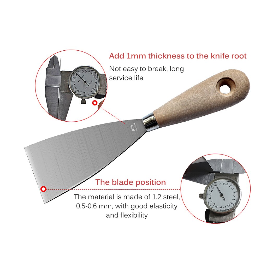 4pcs Putty Knife Set With Bag Scraper Blade Wall Shovel Carbon Steel Construction Tool Plastering Knife