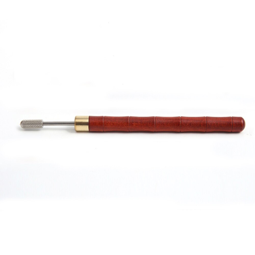 Pluma de aceite con borde de cuero, aplicador de pluma de tinte de borde rápido, herramientas de cuero, herramienta de tinte de borde artesanal: Red sandalwoodSilver