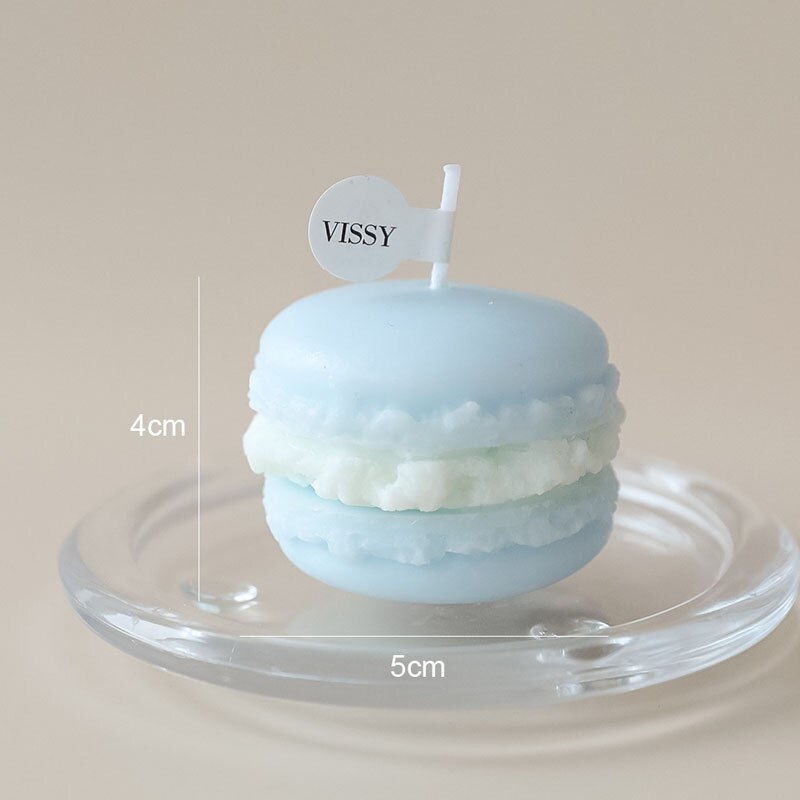 Velas perfumadas de cera hechas a mano para decoración de dormitorio, macarrones, accesorios para fiestas, de cumpleaños: Azul