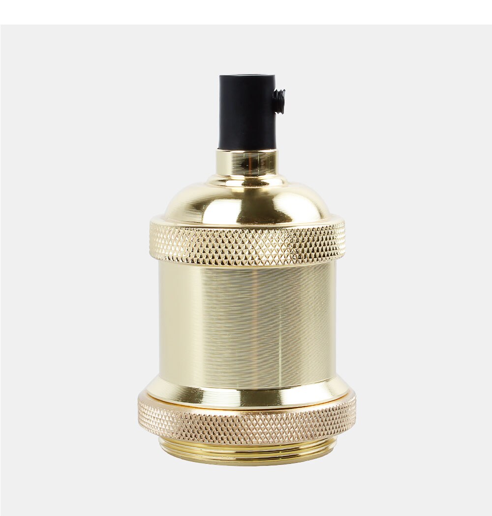 Vintage Edison Lamp Base Pendant light E27 Screw Bulb base Aluminum Light Socket Industrial Retro Fittings lamp holder Fixture: Gold