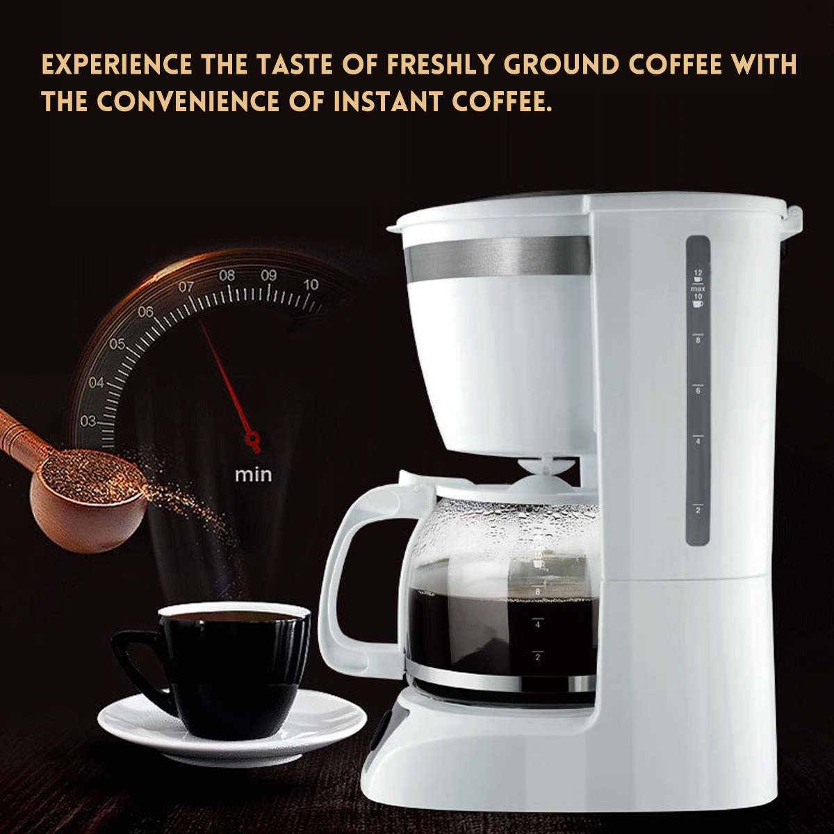 950W Automatic Coffee Maker Machine Cordless Electric Coffee Pot Food Grade Moka Coffee Kettle for 220V1500ml