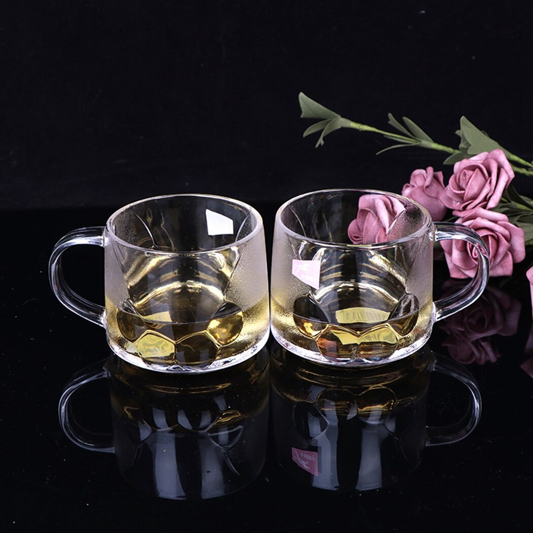 2PCS Cartoon Cute Cat Paw Coffee Mug Decorative Home Office Thick Glass Latte Mug Milk Cup with Handle