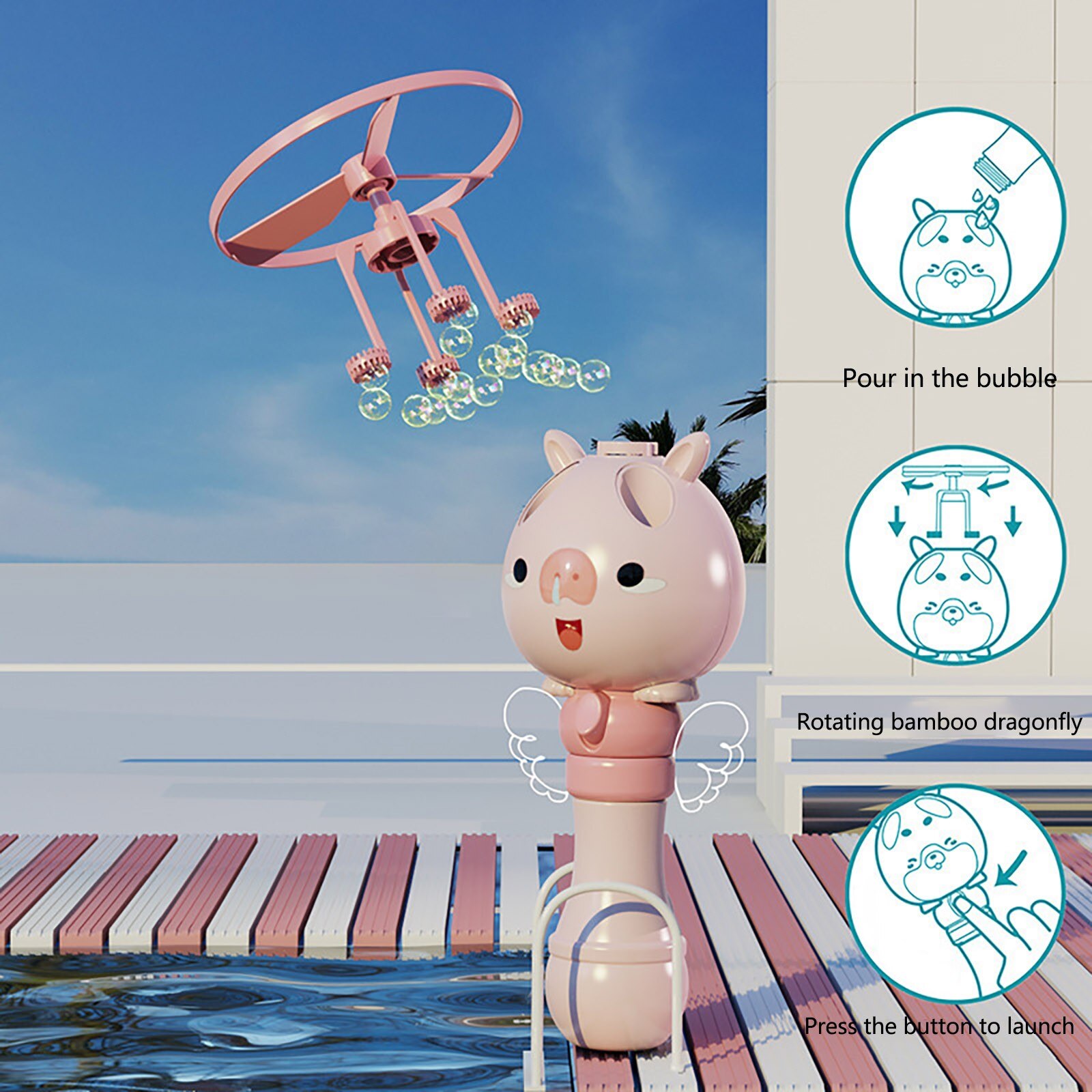 Zomer Outdoor Speelgoed Bubble Machine Vliegende Bamboe Bubble Machine Stok Kinderen Outdoor Bubble Maker Speelgoed Voor Kinderen