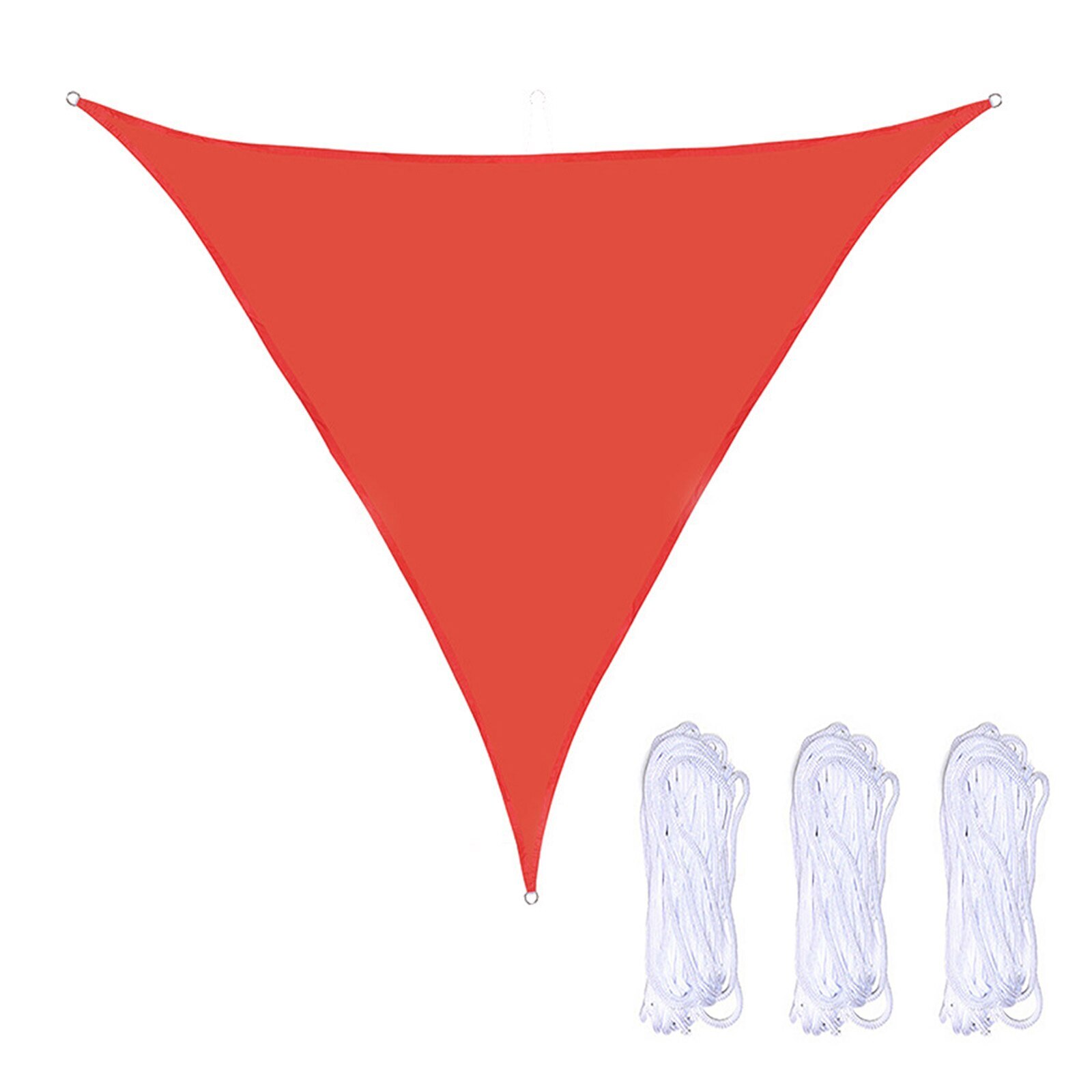 Outdoor Shade Sail 3 Ropes Sunshades Awnings Anti-UV Courtyard Summer Sunscreen Black UV Protection Waterproof Open Air Triangle: Red