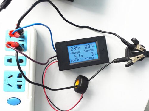 Ac 110V-220V Digitale Lcd 100A Watt Power Meter Volt Amp Ammeter Voltmeter + Case