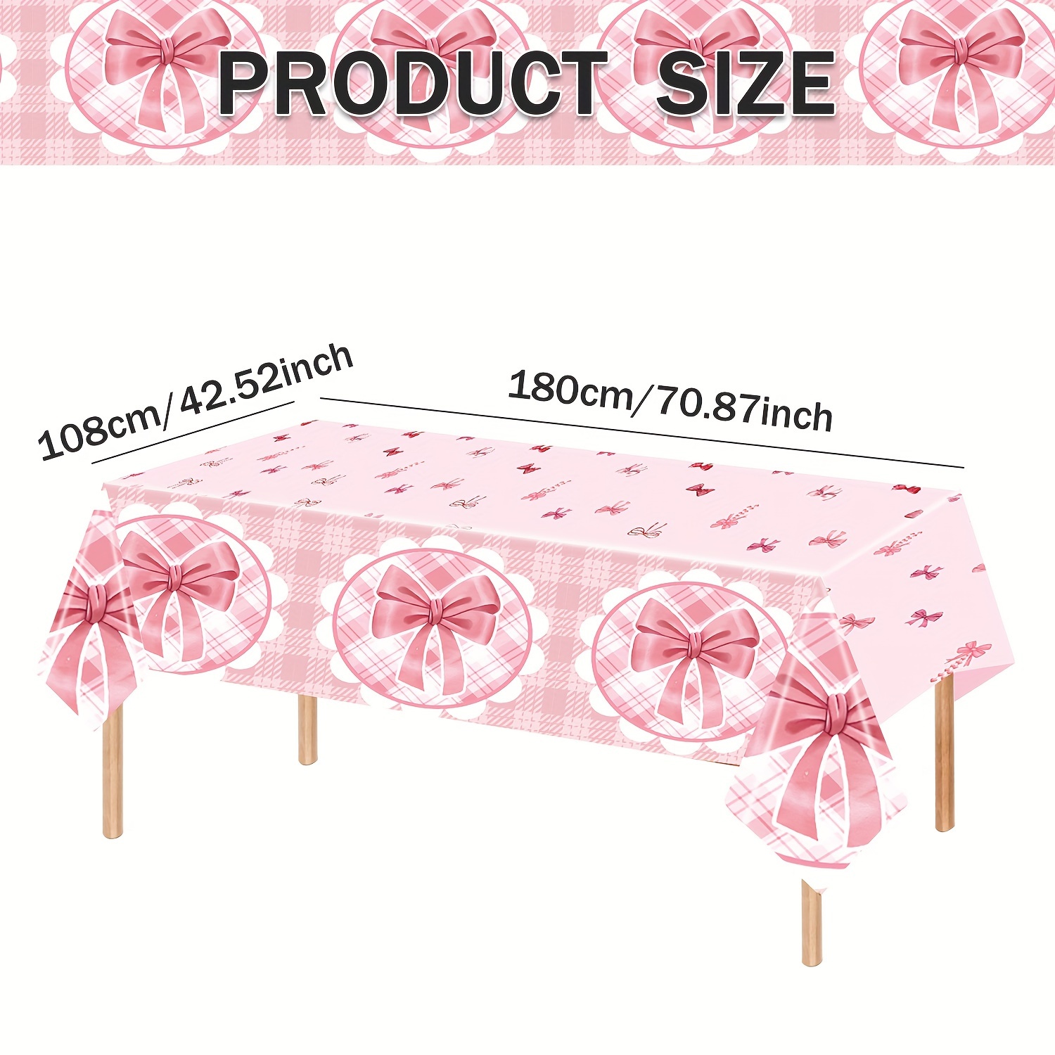 1/2/3pcs Roze Strik Party Wegwerp Tafelkleed Plastic Tafelkleed Voor Meisjes Vrouwen Verjaardag Bruiloft Vrijgezellenfeest decoratie