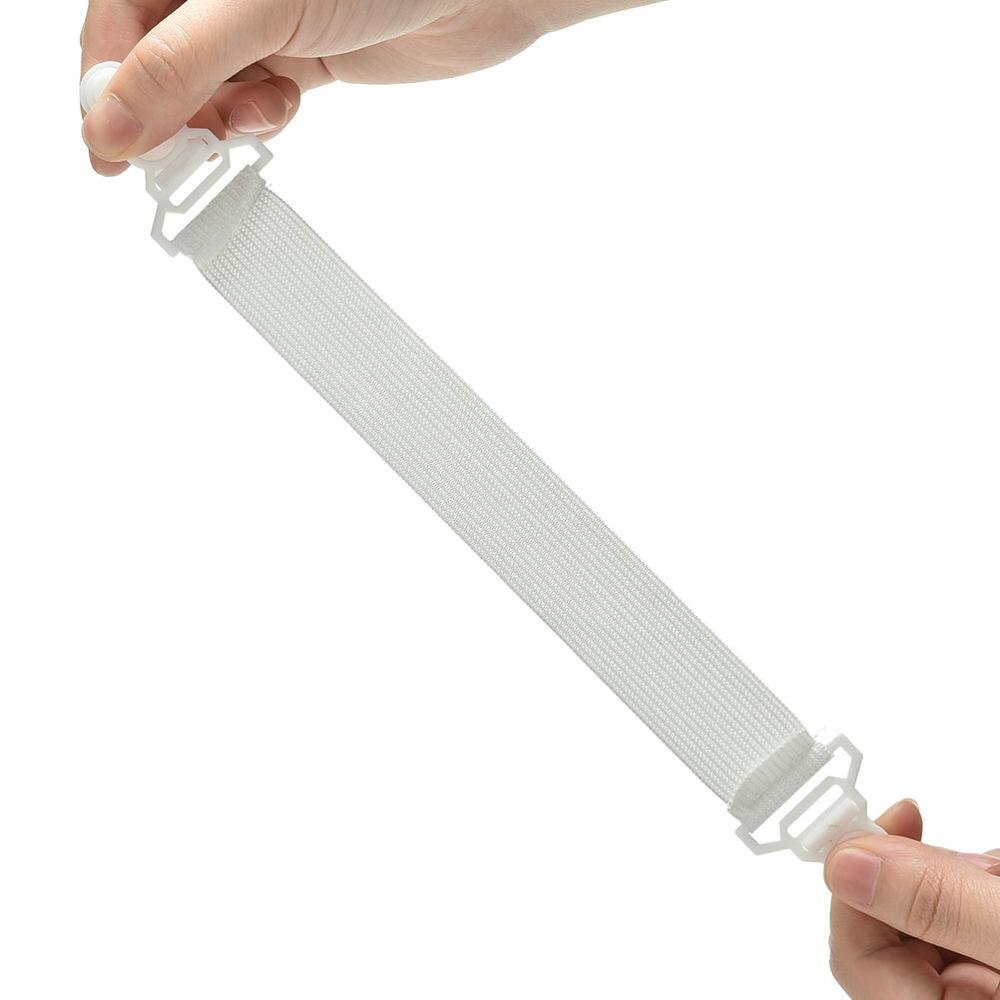 4 stk hvidt lagen madrasovertræk tæpper gribere klipsholder fastgørelseselementer elastisk sæt top: Default Title