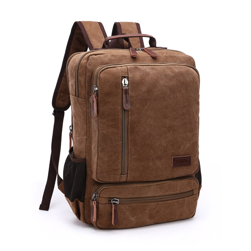 DB76 Kommen Original Z.L.D Leinwand Leder Männer Reisetaschen Männer Reisetaschen Travel Tote Weekend Bag Übernachtung Laptop Rucksäcke: Coffee