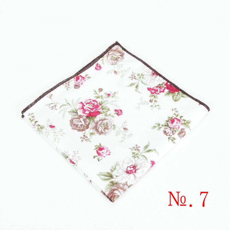 Retro zakdoeken voor kinderen, vintage katoenen zakdoeken, herenpochetten, kinderbloemenprint, casual vintage zakdoeken: 7