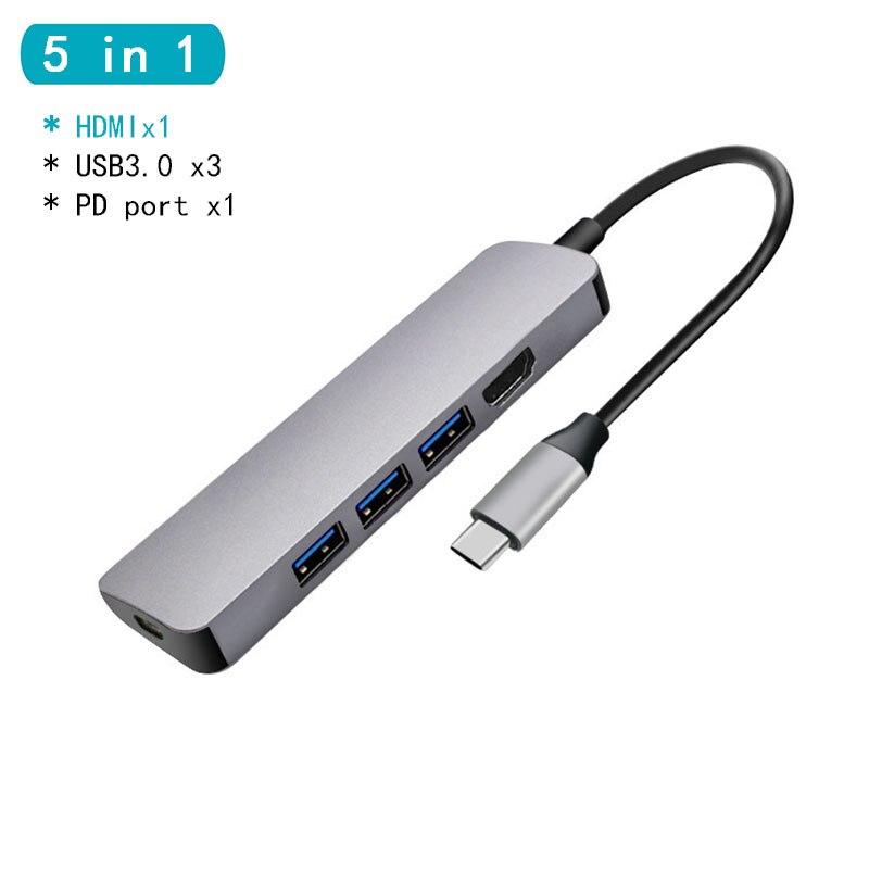 USB C Station d'accueil pour ordinateur portable USB 3.0 HDMI RJ45 Gigabit PD Fealushon pour MacBook Samsung Galaxy S9/S8/S8 + station d'accueil de Type C