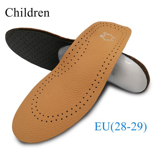 Plantillas ortopédicas para pies planos para calzado de hombre mujer y niño, plantilla para zapato, corrección de arco del pie, de cuero, piel, unisex: EU(28-29) 19cm