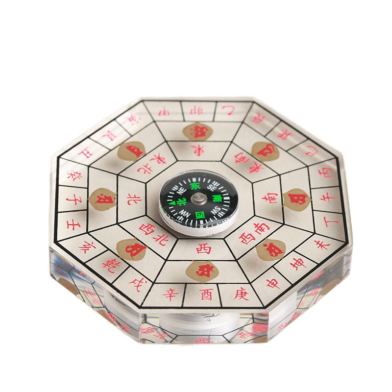 Thuis Kristal Acryl Geomantische Kompas Draagbare Taoïstische Zegen Artikelen Fengshui Kompas Geluk Ritueel Ornamenten Decoratie