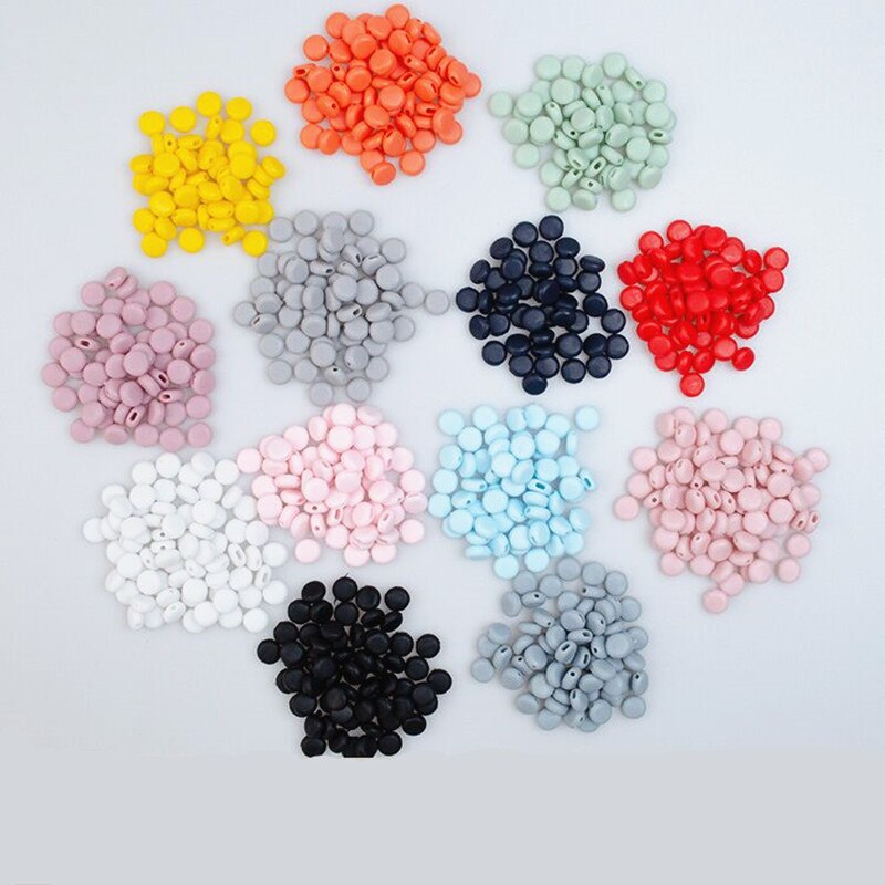 1000Pcs 10Mm Platte Aanpassing Gesp Kralen Silicagel Bottons Voor Masker Elastische Koord Stopper Touw Slot Diy Band cord End: Mix color