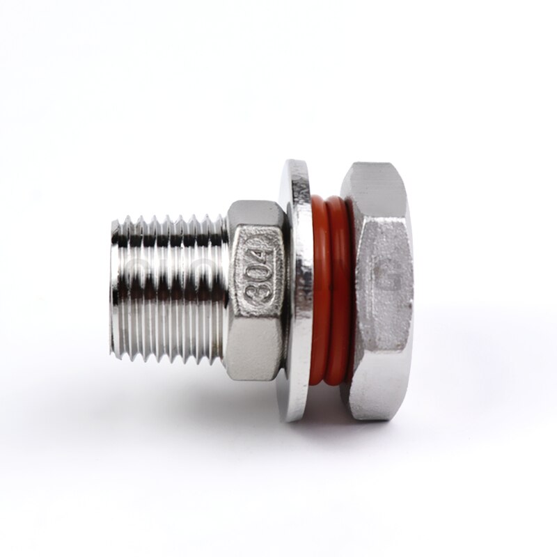 1/4” 3/8” 1/2'' BSP Homebrew Hardware Kettle/Keg Weldless Bulkhead 304 Stainless Steel Fitting DN8 DN10 DN15